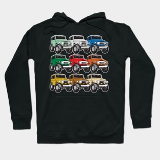 A Rainbow of Awesomeness (Stacked FJ40s) Hoodie